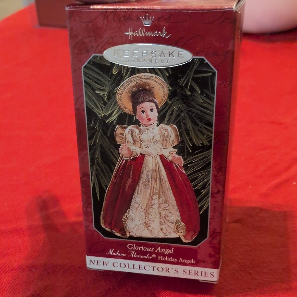 Vintage Hallmark Keepsake Angel Ornament with Red and Gold